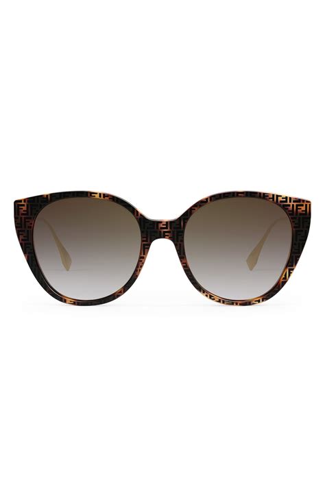 'Fendi Baguette 53mm Gradient Round Sunglasses 